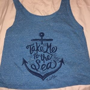 Cropped salt life tank top